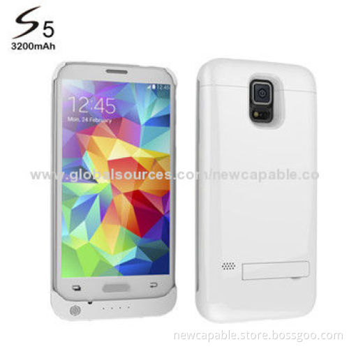 External Backup Battery Cases for Samsung S5, 3,200mAh Capacity, Various Colors Available